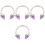 4Pièces Décor Piercing Nez Et En Titane Couleur Argent 5