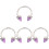 4Pièces Décor Piercing Nez Et En Titane Couleur Argent 4