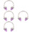4Pièces Décor Piercing Nez Et En Titane Couleur Argent 9