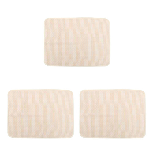 3Pièces Mat Coton Bébé Lavable Beige Sous-Protecteur Lit Réutilisable 2