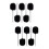 10Pièces Nettoyage Manche Long Acier Noir 7