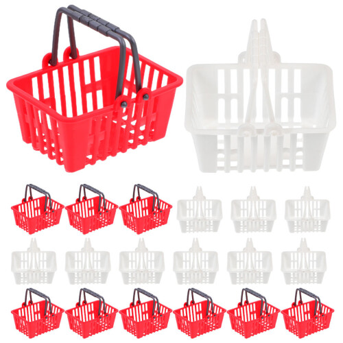 40Pièces Mini Paniers De Supermarché Rouges Pour Maison De