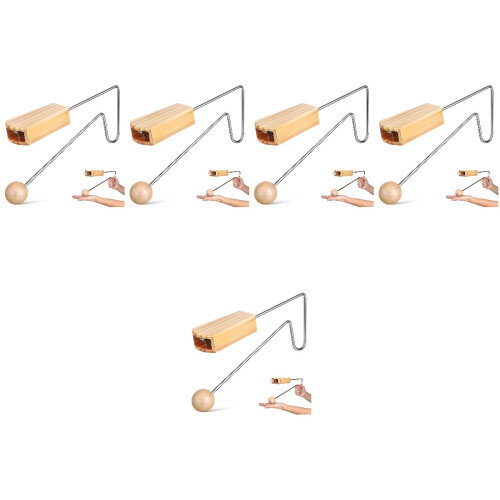 5Pièces Vibraslap Bois À Main Instruments De Percussion Uniques 2