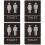 4Pièces Signal Wc Décor ABS Auto-Adhésif Pour Porte 7