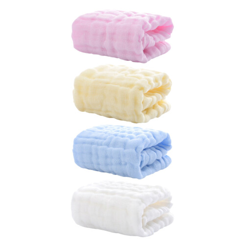 20Pièces Serviettes Carrées Bébé Coton Multicouches Assorties Douces 1