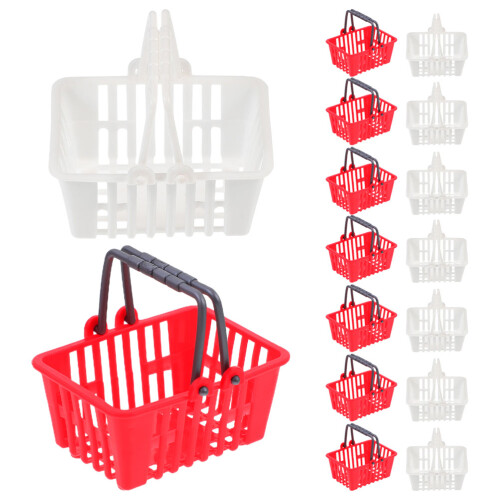 40Pièces Mini Paniers De Supermarché Rouges Pour Maison De 1
