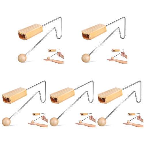 5Pièces Vibraslap Bois À Main Instruments De Percussion Uniques 1