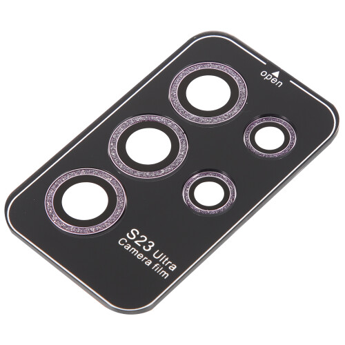 5Pcs Shiny Black Camera Lens Protector Tempered Glass Protective Cover