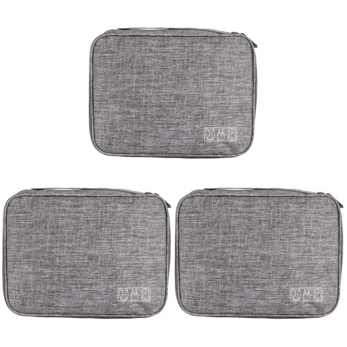 3Pcs Light Grey Digital Bag for Tools Durable Easy-Clean Storage Pouch 1