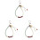 3Pcs White Mobile Phone Chains Lightweight Safe Phone Straps 2