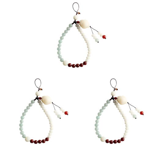 3Pcs White Mobile Phone Chains Lightweight Safe Phone Straps 1
