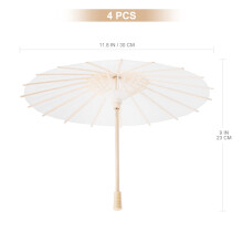 2Pcs Paper Parasol White Umbrella for Wedding Decor and DIY Painting