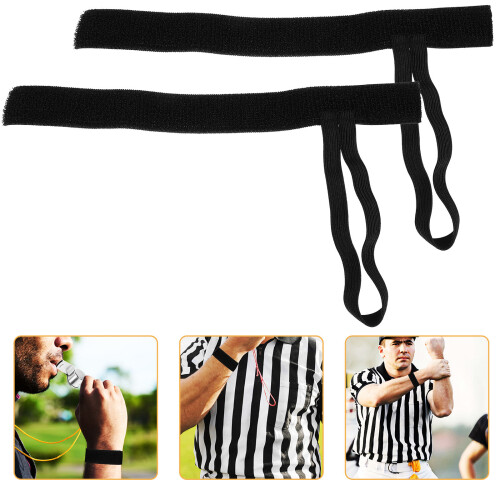 8St Zwarte Comfort Polyester Chain Clips Scheidsrechter Voetbalgear