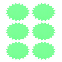 Heldere Lichtgroene Explosievorm Prijsstickers Voor Winkels
