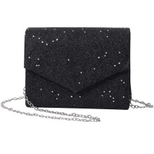 5St Zwart Dames Clutch Elegant Avondtasje Met Ketting Feest