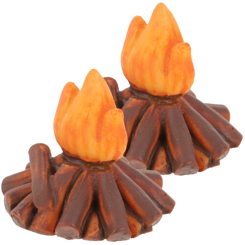 4St Mini Kampvuur Model Resin Decoratie Speelgoed Multi-Kleur