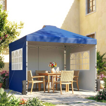 Outsunny Pop Up Gazebo Waterproof Height Adjustable 3 x 3 (m) Dark Blue