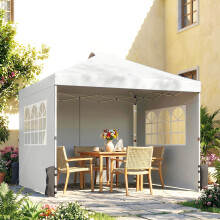 Outsunny Pop Up Gazebo Waterproof Height Adjustable 3 x 3 (m) White
