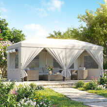 Outsunny 3 x 6 m Pop Up Gazebo, UPF50+ Wedding Party Tent Marquee, White