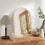 Homcom HOMCOM Arched Wall Mirror with Modern Tempered Glass & Polystyrene Beige 6