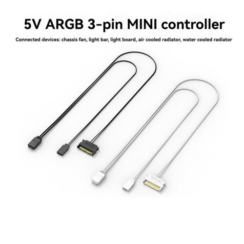 Computer ARGB Controller PC-Gehäuse RESET Steuerung  auf ARGB Reset Stromkabel PC 5V 3Pin Beleuchtungscontroller Schwarz 1