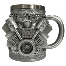 Taza de Acero Inoxidable con Motor Personalizado, Diseño Creativo de Motor de Coche en 3D para Entusiastas de los Coches y Aficionados Al V8.