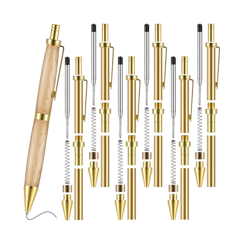 6 Piece Retractable Pen Kit For Wood Turning 8Mm Click Pen Kit With Refills Lathe Turning Supplies For Pen Making Wood 4711764449818