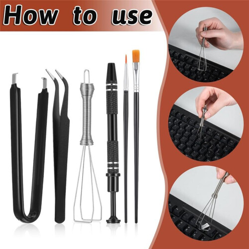 Keyboard Removal Tool Kit, Keycap Puller, Puller,Lubrication Pen,Cleaning Brush,Four-Jaw Gripper and Keycap Puller 2