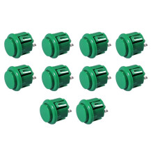10 Stuks Arcade-Knoppen 24 mm Responsieve Arcade-Knoppen voor Gameliefhebbers, Groen