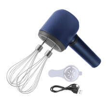 Cordless Hand Mixer Twin Stick Electric Whisk USB Rechargeable Handheld Electric Mixing 3 Speed Egg Beater for Baking