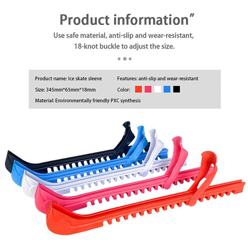 1Pair Ice Skates Skating Blades Protector Shoes Guards Practical Covers Adjustable Protective Case Blade Sleeve-White 2