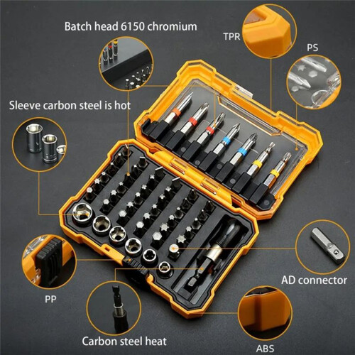 Drill Bit Set 50Pcs Power Screwdriver Drill Fast Change Converter Extension Woodworking Drill Bits Drill Bit Precision 1
