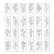 24pcs Wildflower Painting Templates, Floral Leaves Crafts Leaf Templates, Art Wood Wall Door Canvas Home Decor
