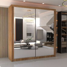 MN FURNITURE Double Mirror Sliding Door Wardrobe