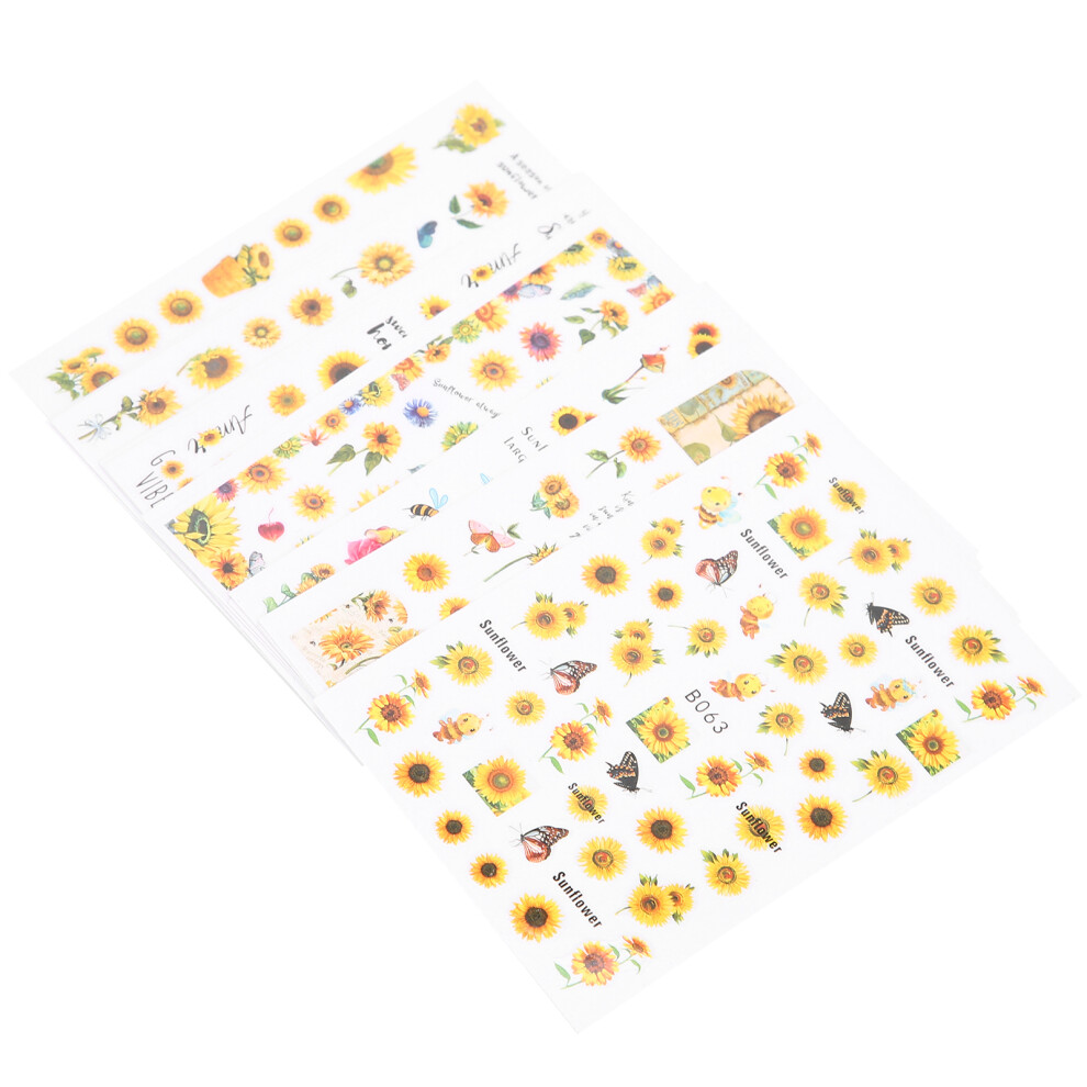 12 teile/satz Sunflower Nail art Aufkleber DIY