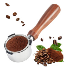 Bodemloze Filterhouder 51 mm voor EC680/EC685 Koffiemachinefilter 51 mm, Houten Handvat met Drie Oren