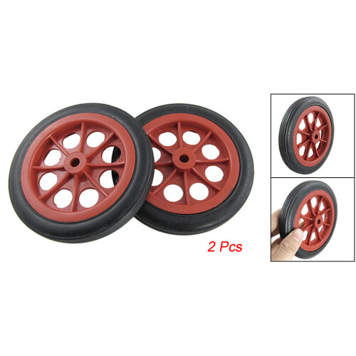 2 Pcs Replaceable Shopping Basket Cart 4.4" Wheels Red Black 1