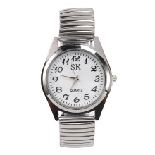 Numbers Stretchy Steel Men Lady Sports Wrist Watch 1.4"