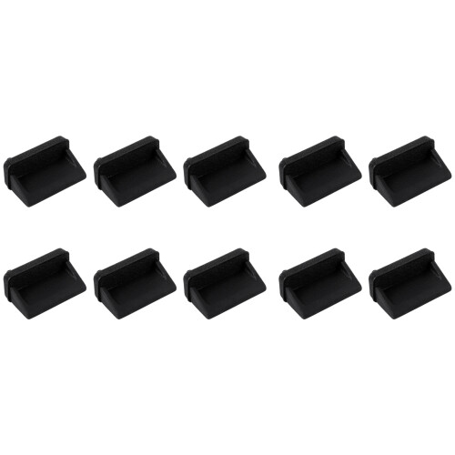 10 pcs Silicone USB port plug dustproof plug stopper protection cap black 1