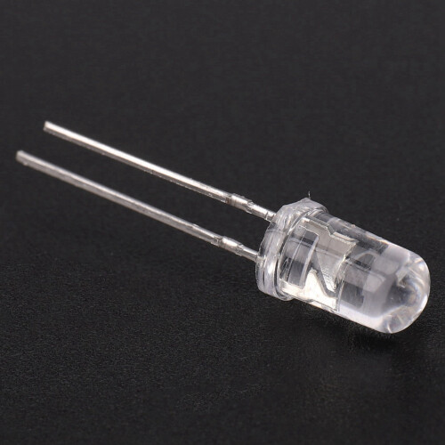 100 pcs 5mm White LED Diode Lights  3V 20mA Bulb Lamps Electronics Components Light Emitting Diodes 2