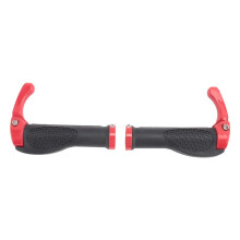 Juego de empunaduras de extremo barra de mano Manillar de bloqueo de ciclismo de bicicleta bicicleta de montana-Rojo