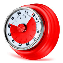 60 Minutes Mechanical Timer-Magnetic Visual Countdown Timer with Alarm for Kitchen Cooking Baking Sports Kids(Red)