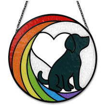 Hond Herdenkingsgeschenken Glasraam Opknoping Regenboogbrug Zonnevanger voor Hondenliefhebbers Huisdier Cadeau