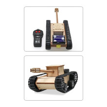 DIY Houten Wetenschappelijke Experimentkits voor Kinderen - Afstandsbediening Off-Road Rupstank, Bouwproject voor Elektrische Motoren voor Kinderen