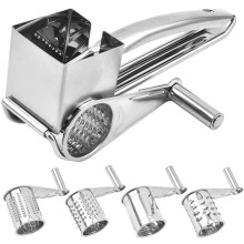 Cheese Grater 430 Stainless Steel Vegetable Shredder Cutter Grinder with 4 Drum Blades 4-in-1(4)