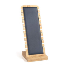 Liten Storlek Bambu LäDer Mjuk Matta Flera Halsband Display Stand Halsband Armband Kedjor Organizer HåLlare för Hem A