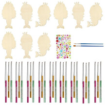 9 Pack Heart Wind Chime Make You Own Love Wind Chimes DIY Colorful Valentine's Day Wooden  A