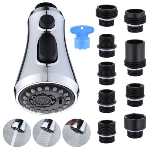 Kitchen Faucet  Replacement, 3-Mode (Blade Spray) Pull Down Kitchen Sink Faucet Sprayer  with 9 Adapters 1