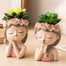Small Fairy Succulent Plant Pot Kit with Drainage Hole 4 Inch Indoor Cactus Pot Unique Cute Flower Vases Decor D