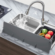 Kitchen Sink Countertop Splatter Guard Silicone Water Splatter Guard with Suction Cup Anti-Splatter Dish Washing